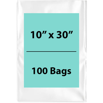 Clear Poly Bags 2 Mil Size: 10 inch (width) X 30 inch (Height) Pack of 100 Bags
